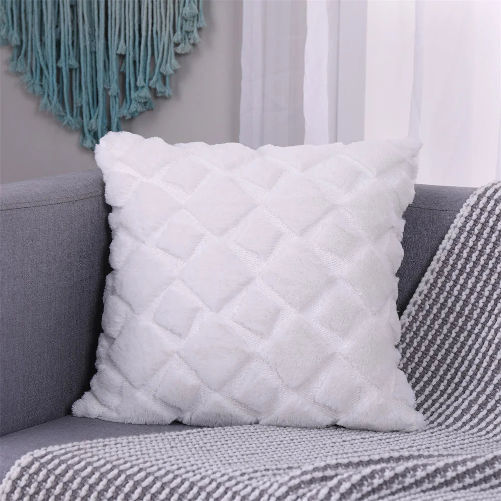Faux Wool Patterned Pillow Cover