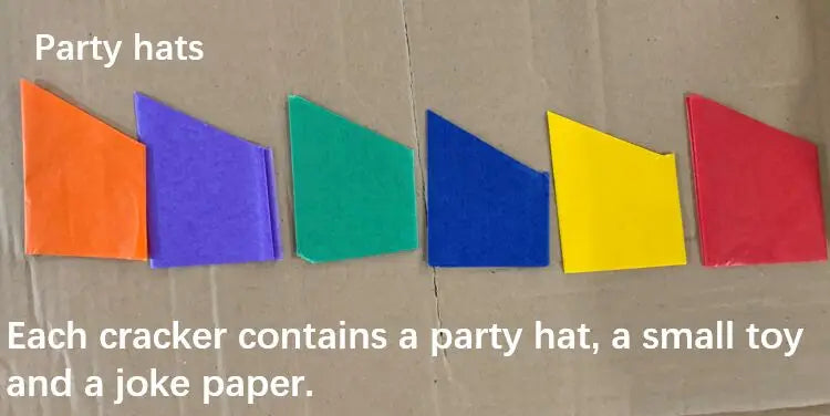 Festive Holiday Party Cracker Set with prizes and poppers