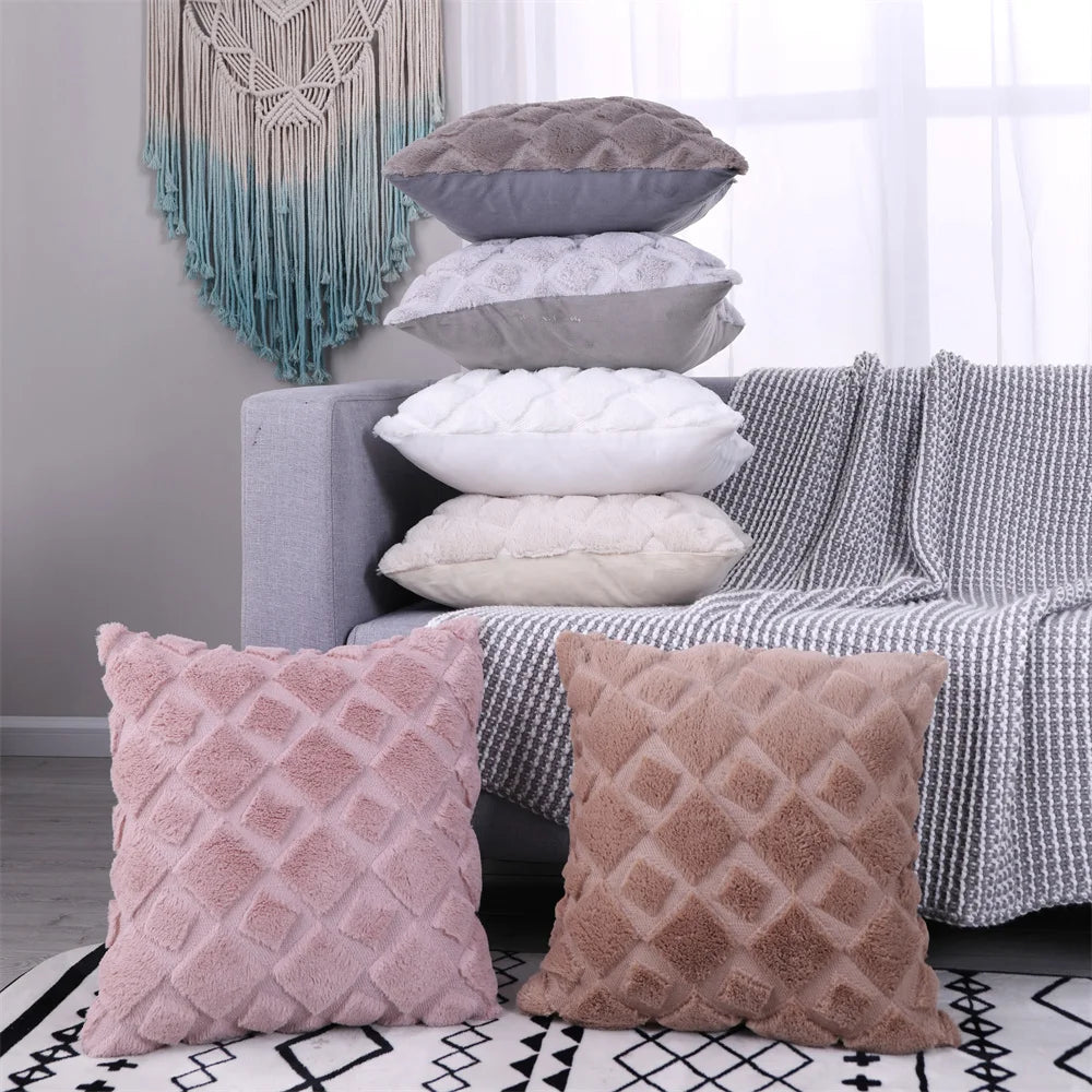 Faux Wool Patterned Pillow Cover