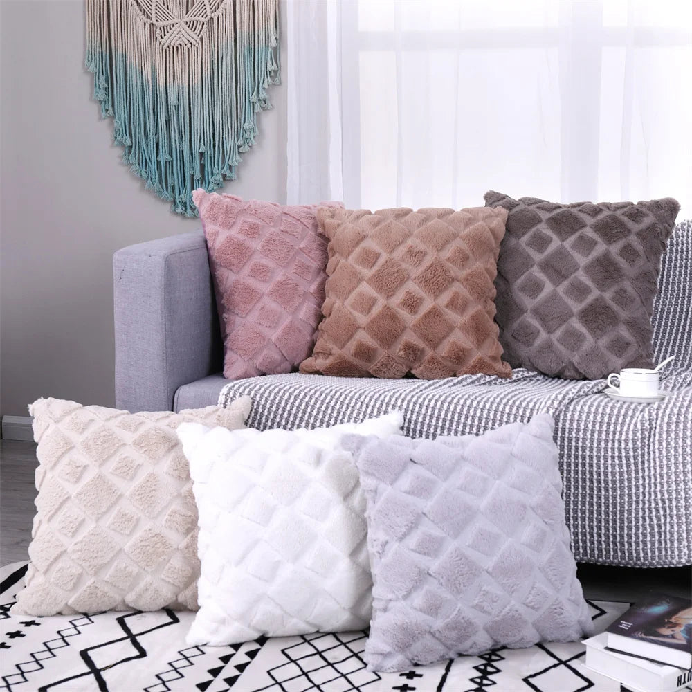Faux Wool Patterned Pillow Cover