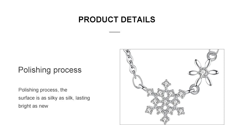 925 Sterling Silver Snowflake Shaped Pendant Necklace