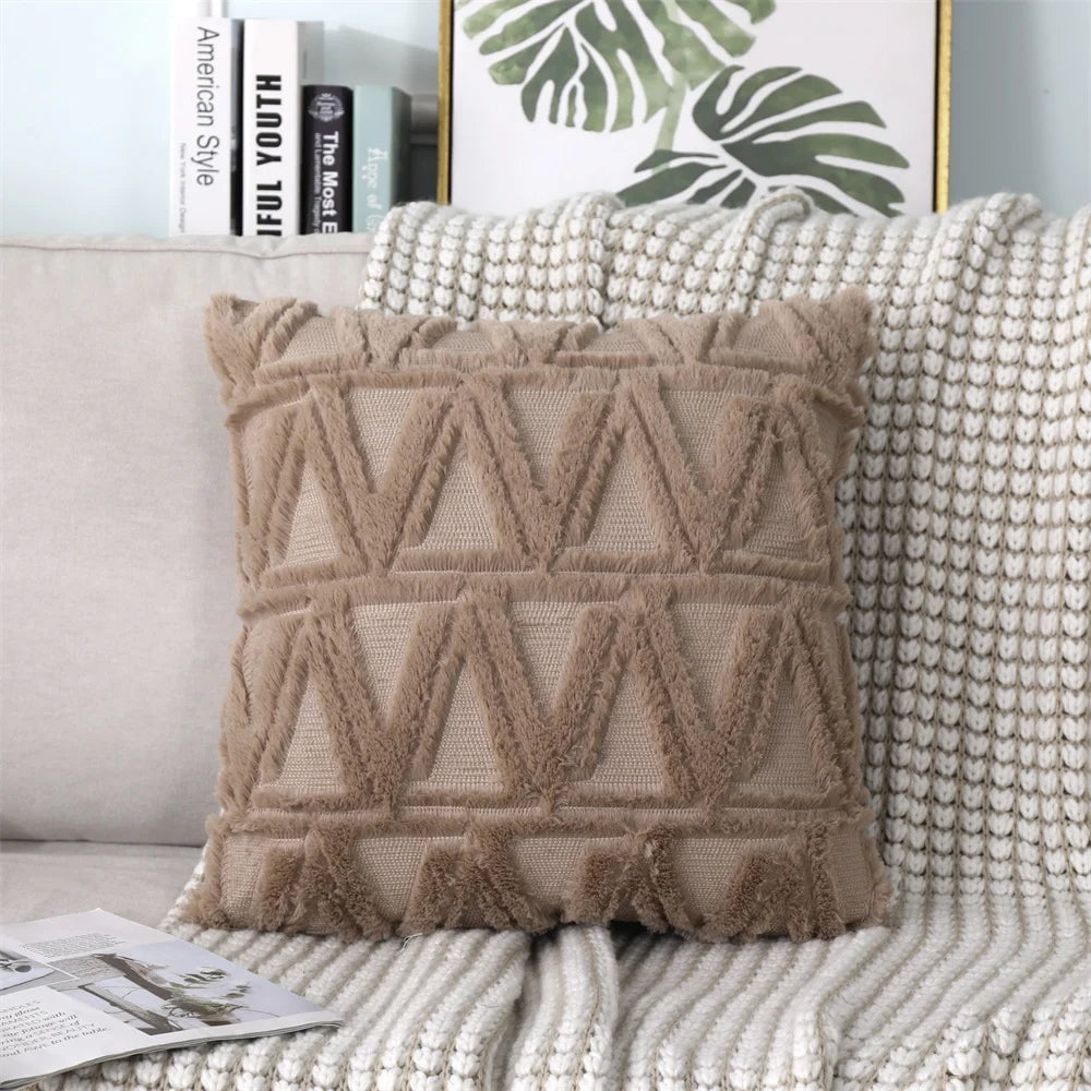 Faux Wool Patterned Pillow Cover