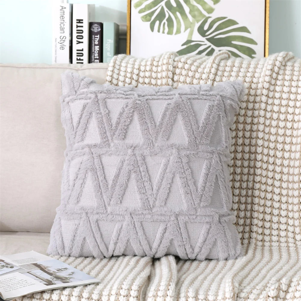 Faux Wool Patterned Pillow Cover