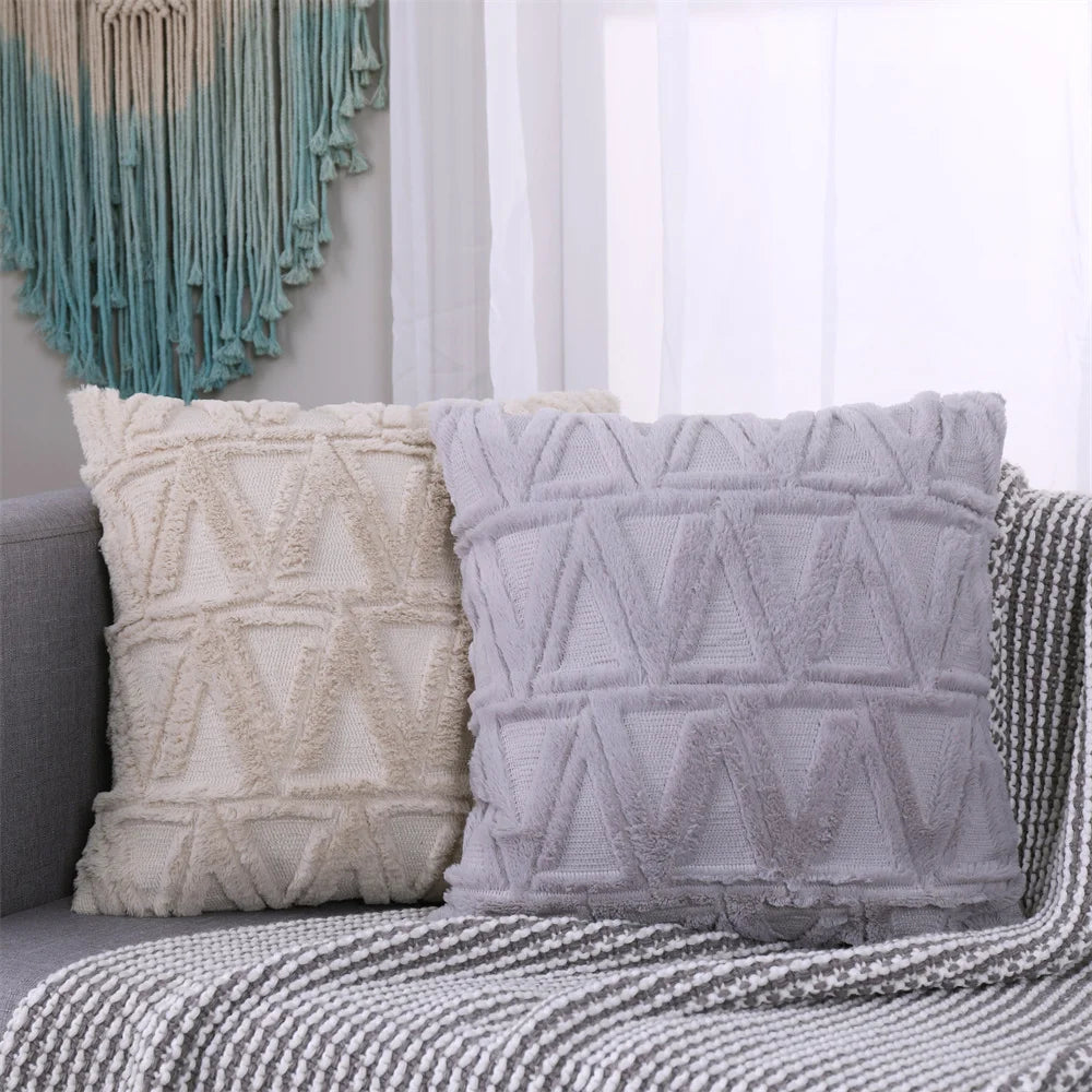 Faux Wool Patterned Pillow Cover