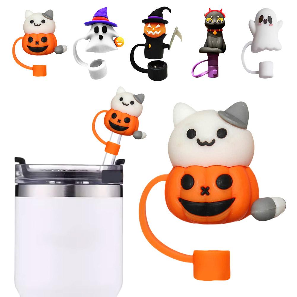 Bow & Halloween- themed Straw Covers Caps for Stanley Cups