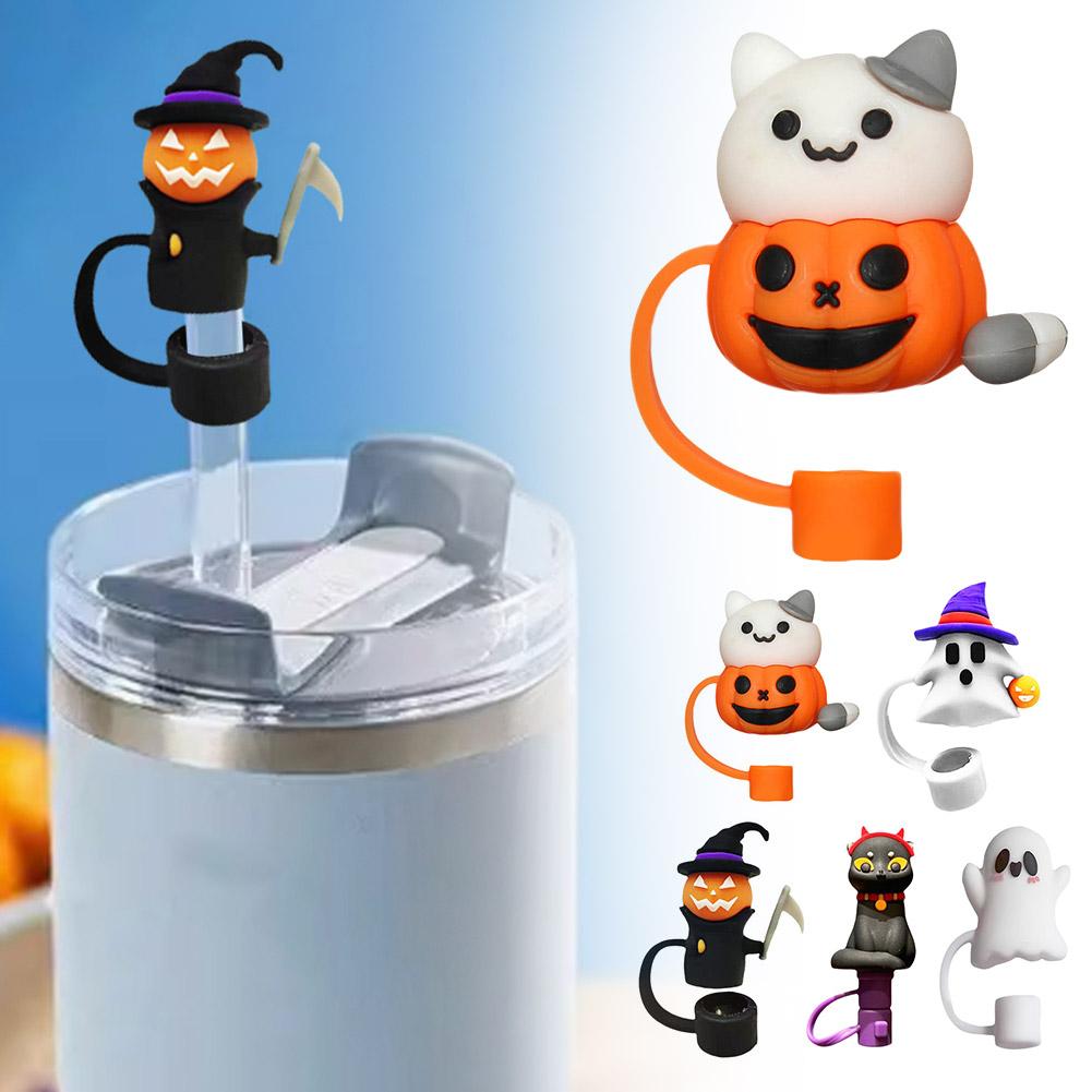 Bow & Halloween- themed Straw Covers Caps for Stanley Cups