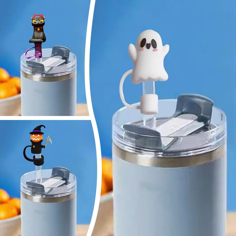 Bow & Halloween- themed Straw Covers Caps for Stanley Cups