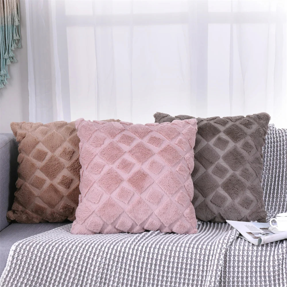 Faux Wool Patterned Pillow Cover