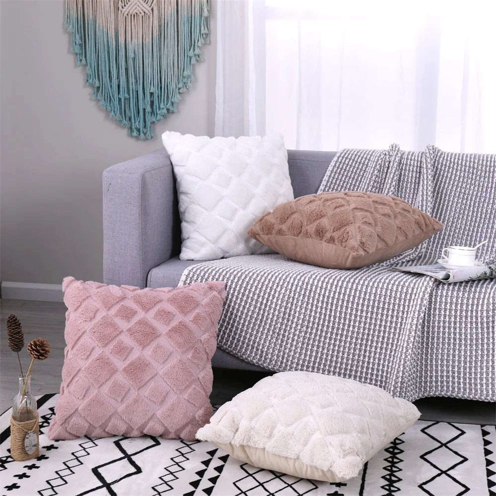 Faux Wool Patterned Pillow Cover