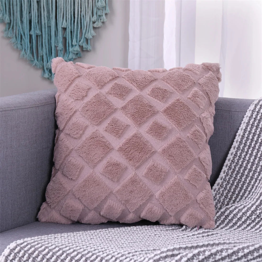 Faux Wool Patterned Pillow Cover