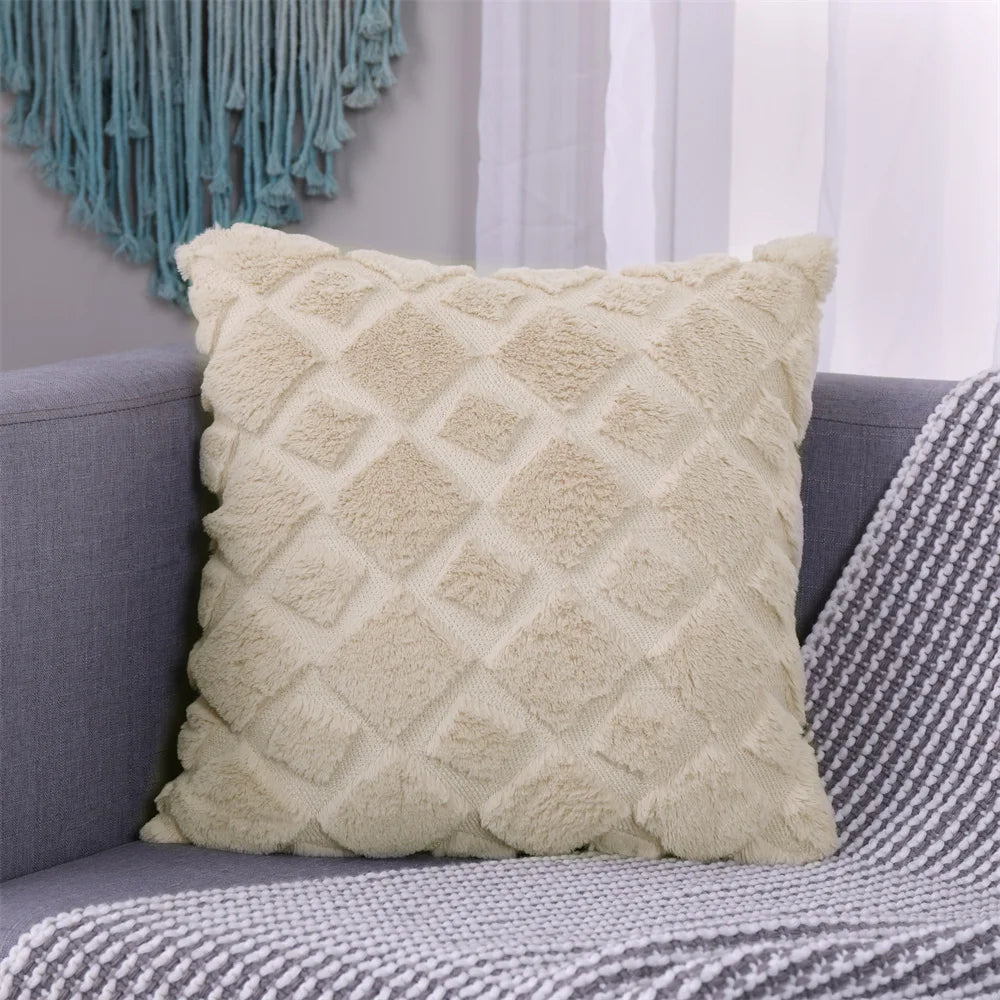Faux Wool Patterned Pillow Cover