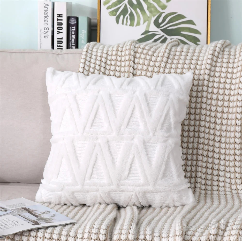 Faux Wool Patterned Pillow Cover