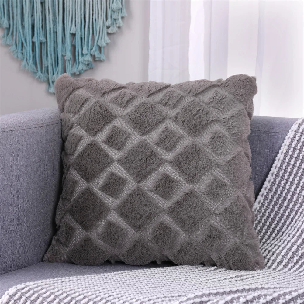 Faux Wool Patterned Pillow Cover
