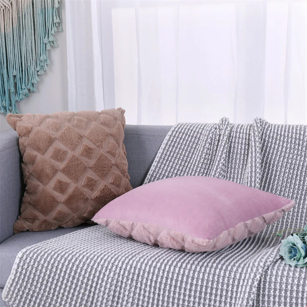 Faux Wool Patterned Pillow Cover