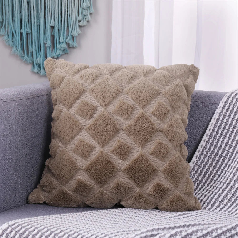 Faux Wool Patterned Pillow Cover