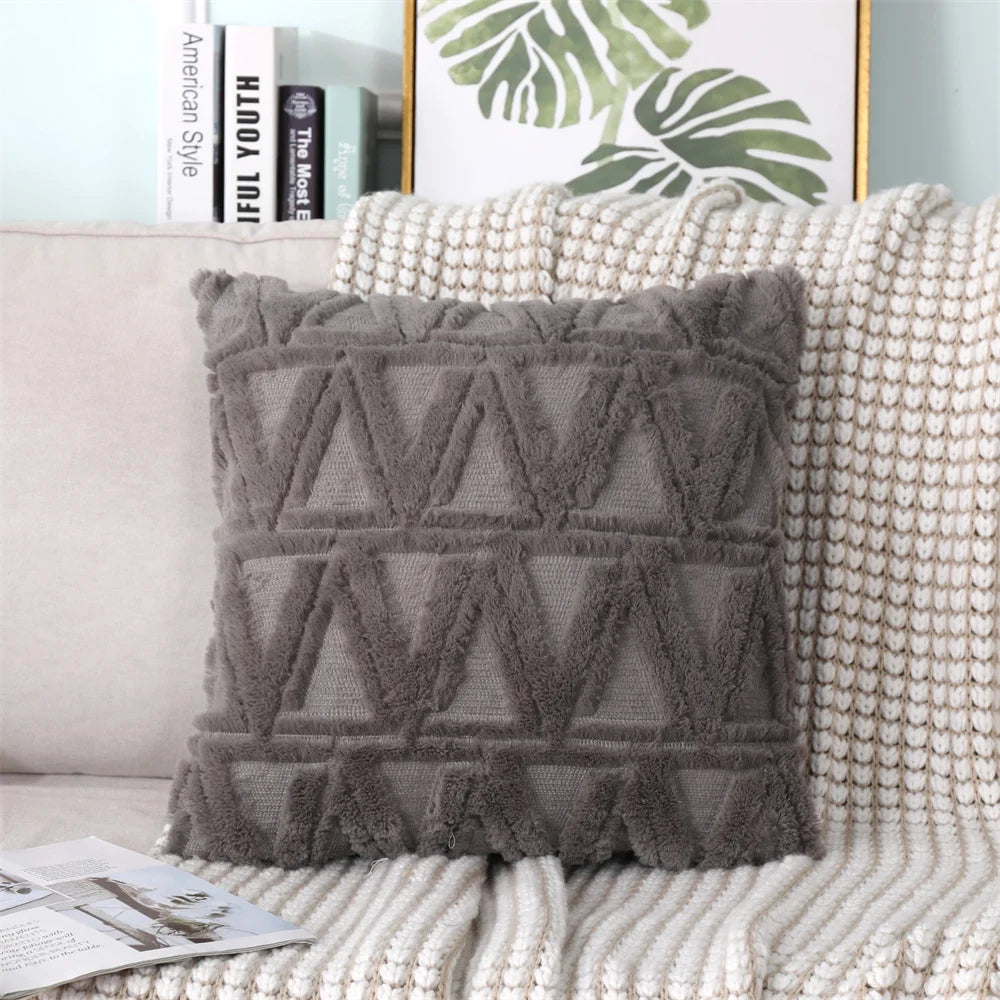 Faux Wool Patterned Pillow Cover