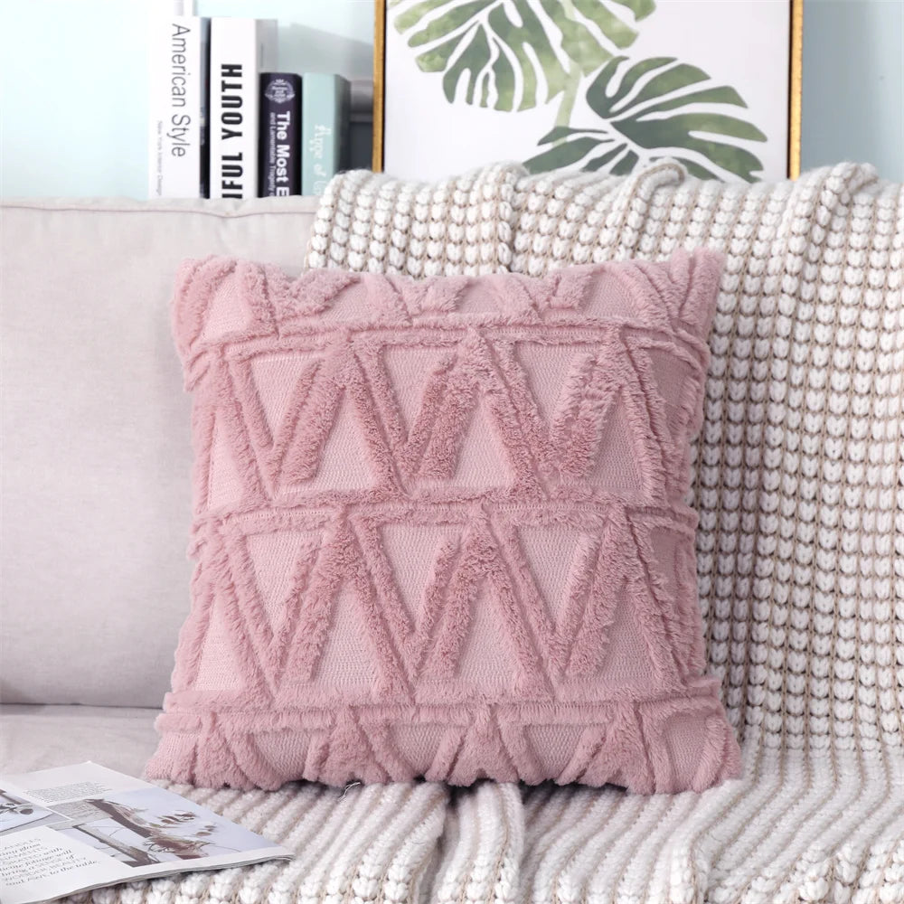 Faux Wool Patterned Pillow Cover