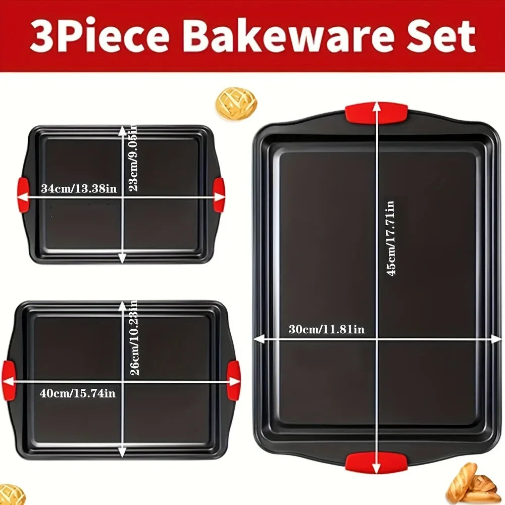 3PCS Carbon Steel Baking Trays