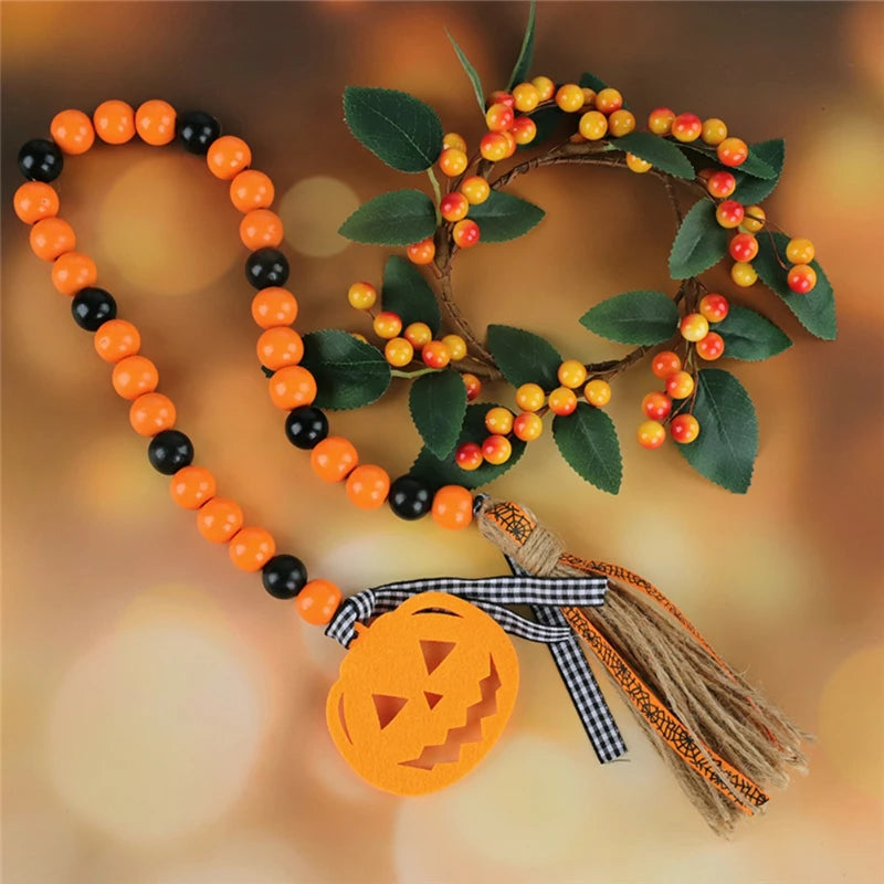 Halloween Wood Bead Garland