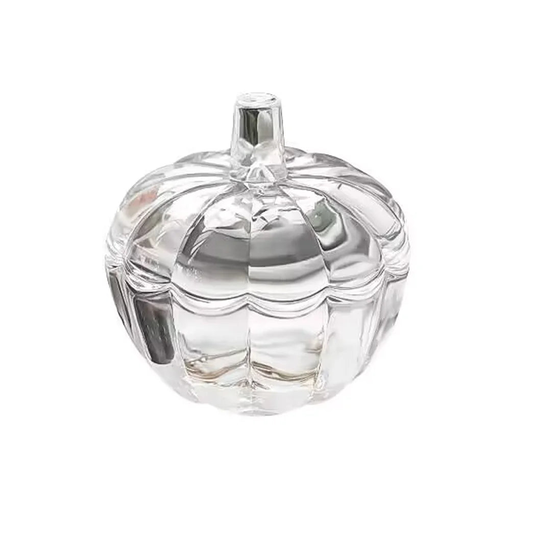 Clear Pumpkin Shaped Jar