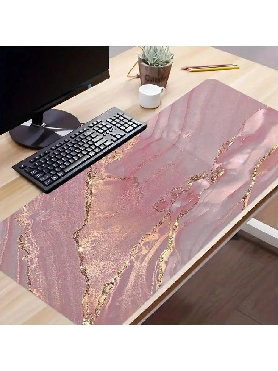 For the Office- Large Rose Gold Marble Mouse Pad