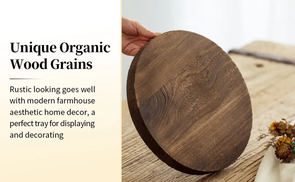 Rustic Round Vintage Serving Tray
