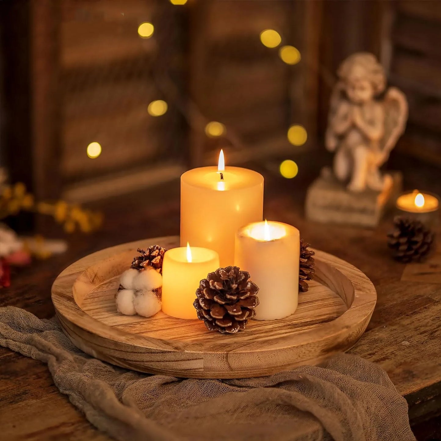 Rustic Round Vintage Serving Tray