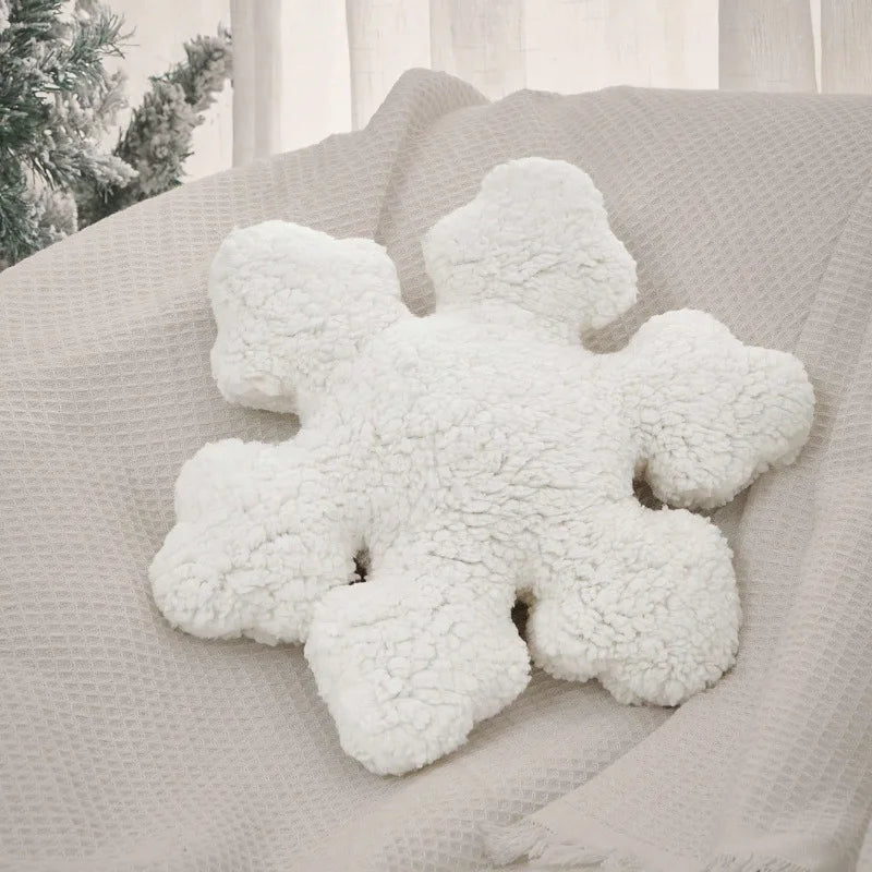 3D Decorative Snowflake Shaped Pillow