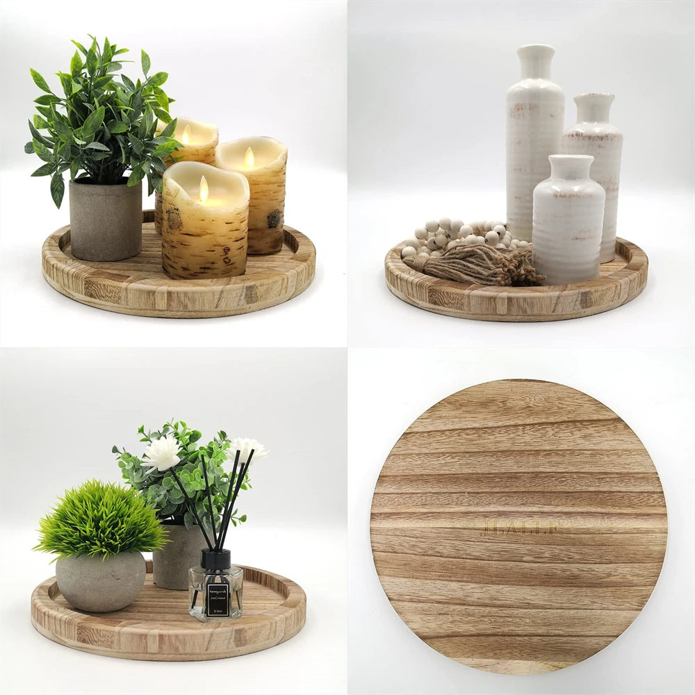 Rustic Round Vintage Serving Tray