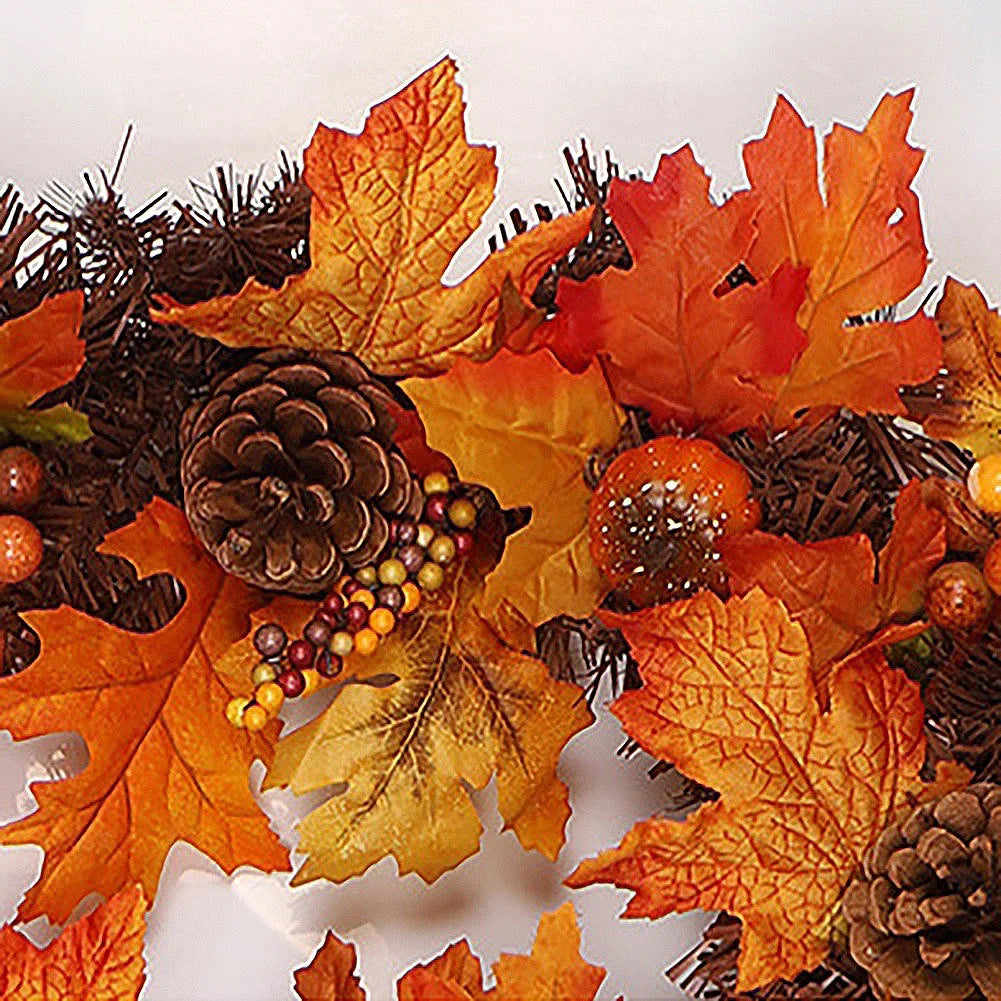 Thanksgiving Artificial Berry Maple Leaf Pine Cone Garland