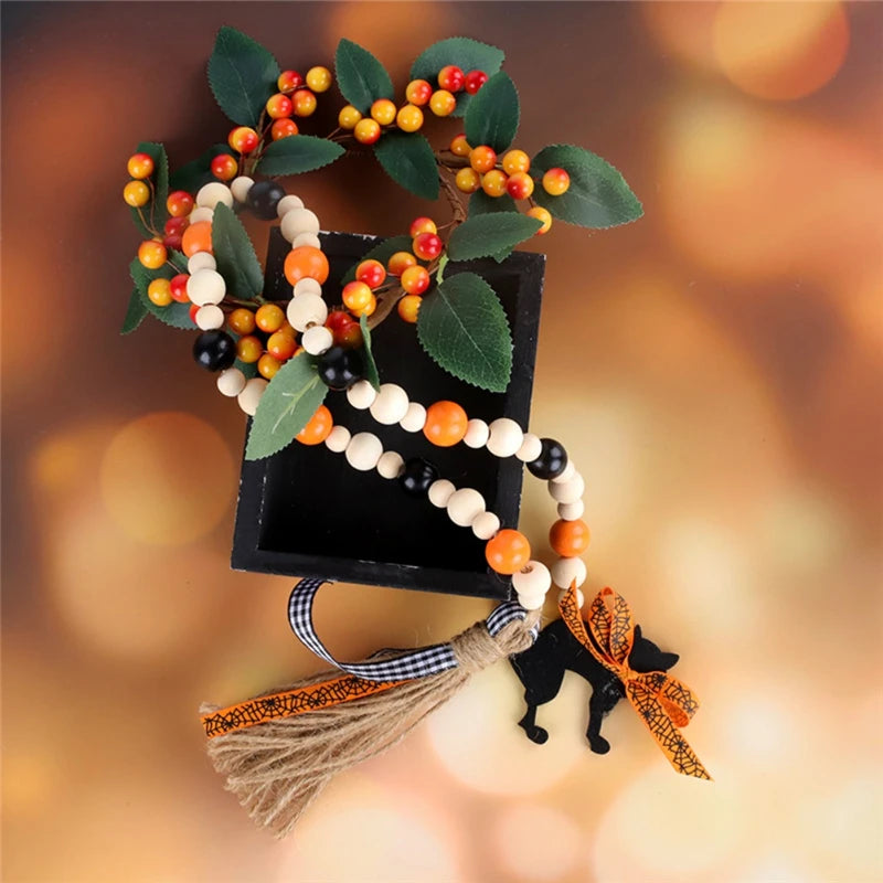 Halloween Wood Bead Garland