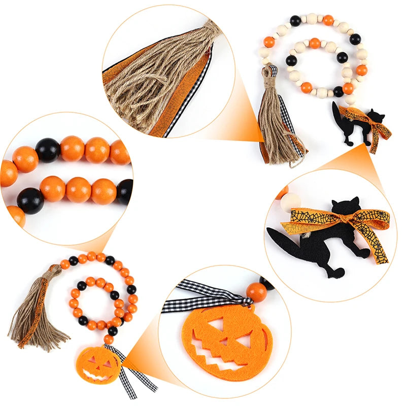 Halloween Wood Bead Garland