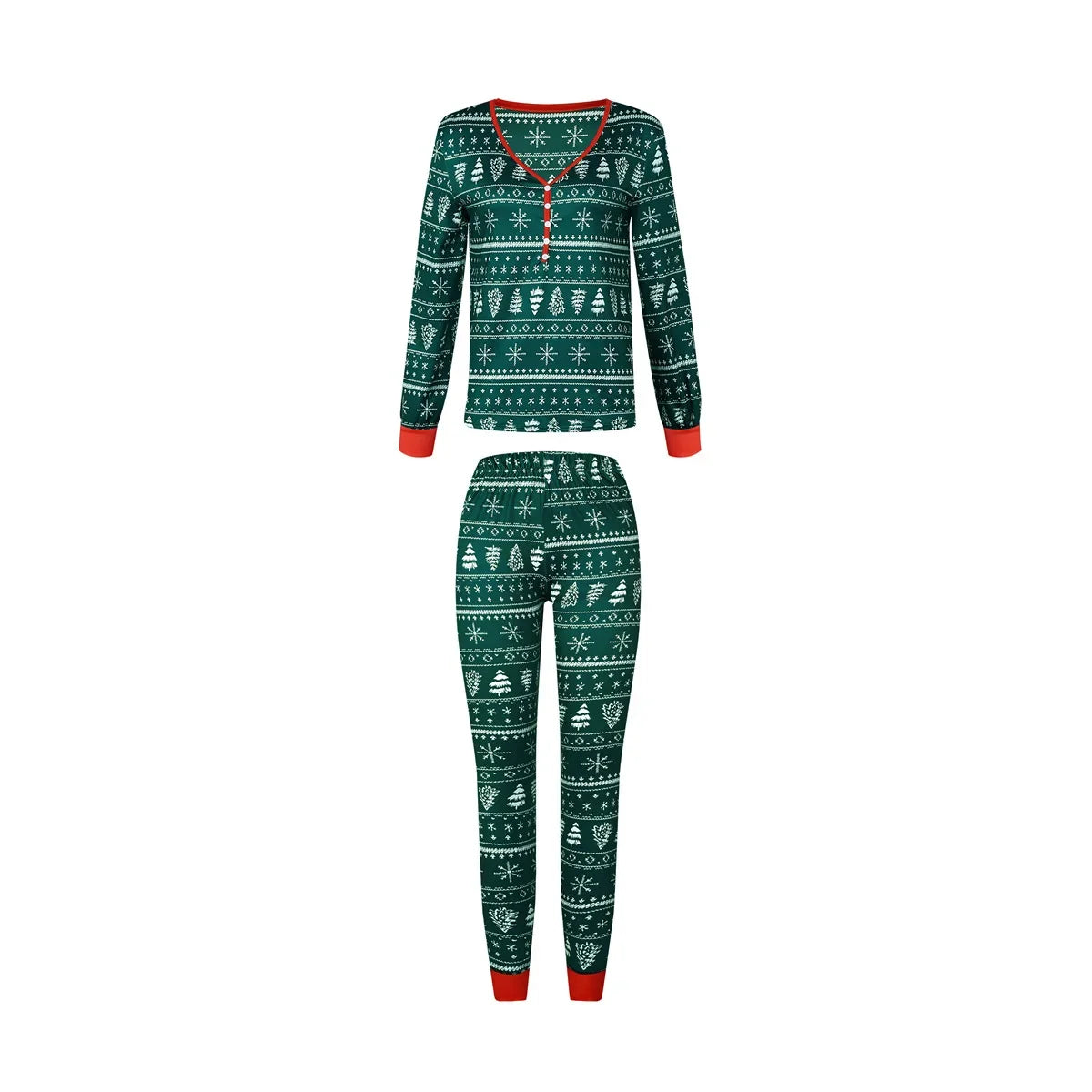 Festive Allover Print Family Christmas Pajama Set