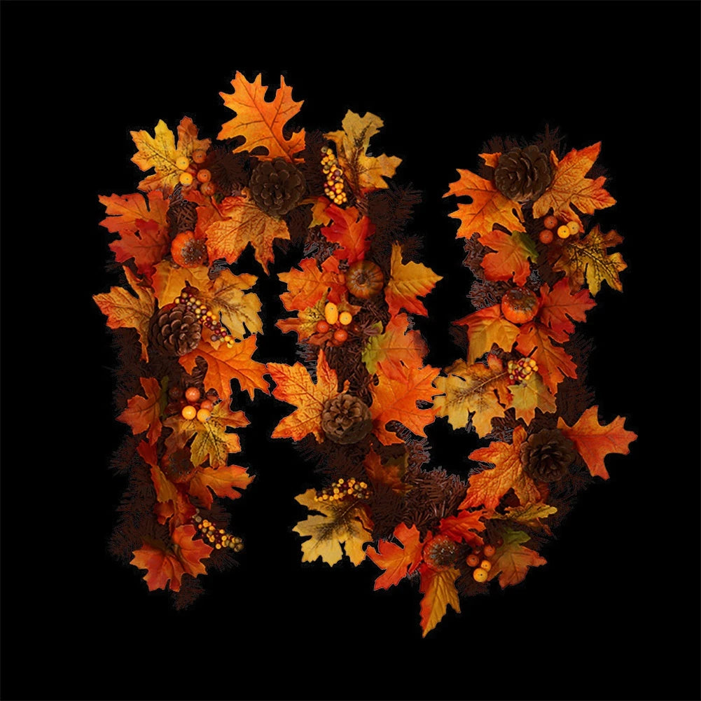 Thanksgiving Artificial Berry Maple Leaf Pine Cone Garland