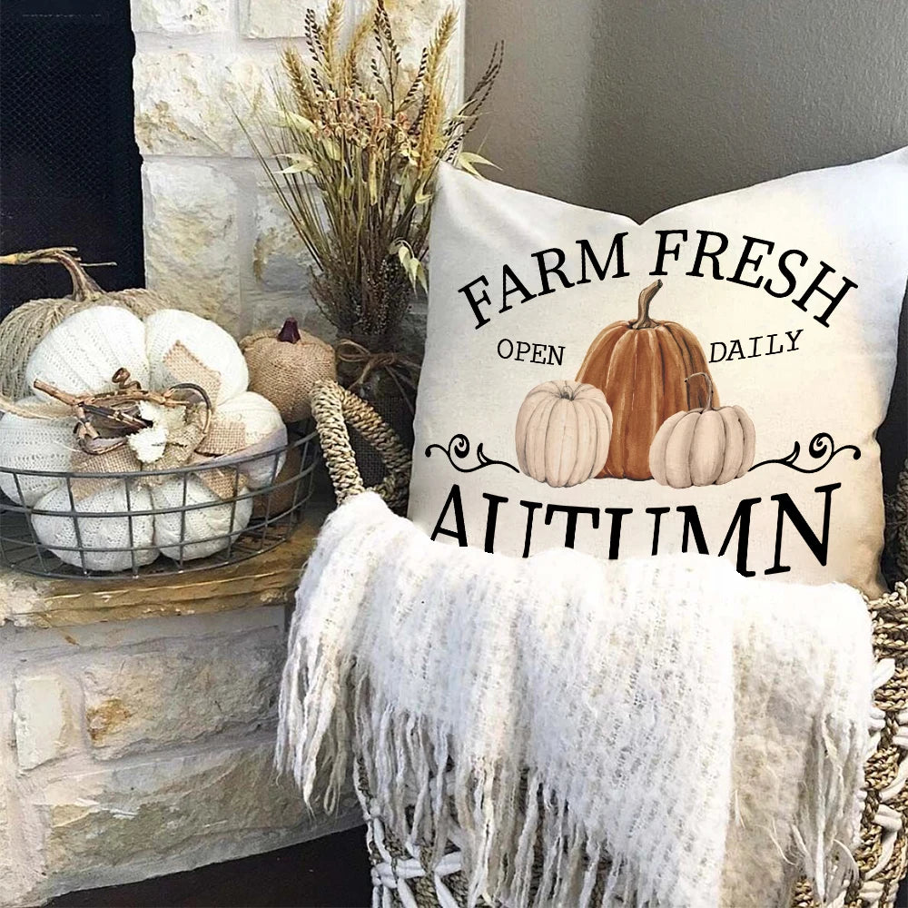Fall Pumpkin Vintage Pillow Covers