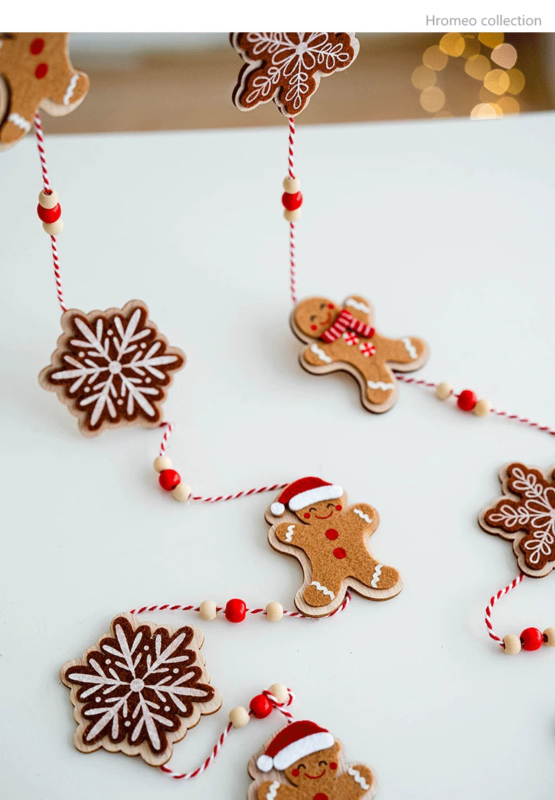 Gingerbread Man Felt Garland String