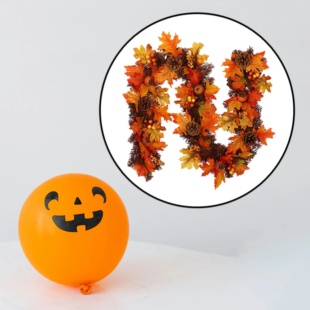 Thanksgiving Artificial Berry Maple Leaf Pine Cone Garland