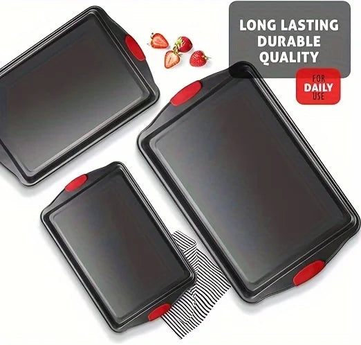 3PCS Carbon Steel Baking Trays