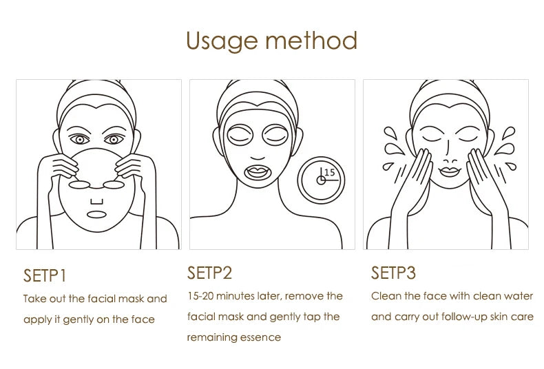 20pcs Hyaluronic Acid & Collagen Face Mask- Korean Skin Care