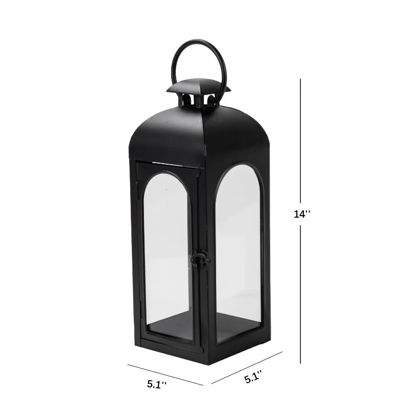 Black Metal Candle Holder Lantern
