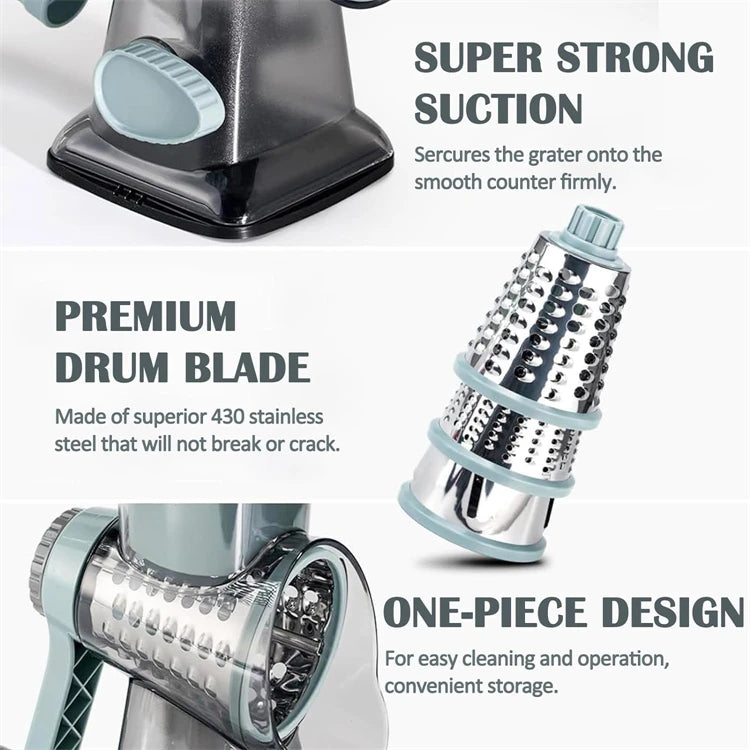 3 in 1 Rotary Cheese Grater & Vegetable Slicer/ Shredder