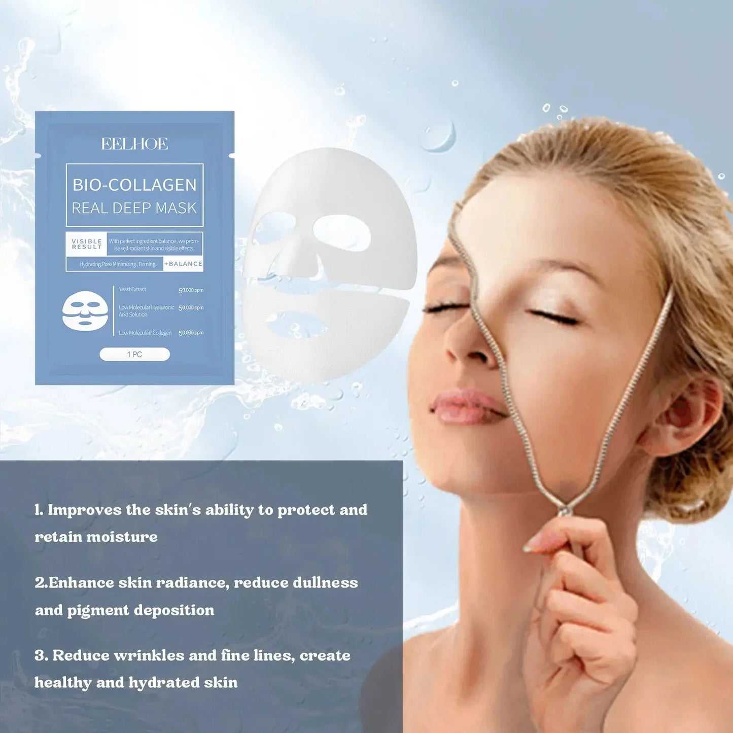 A+⭐⭐⭐⭐⭐ Viral Korean Skincare Collagen Infused Anti Wrinkle Facial Mask ⭐⭐⭐⭐⭐