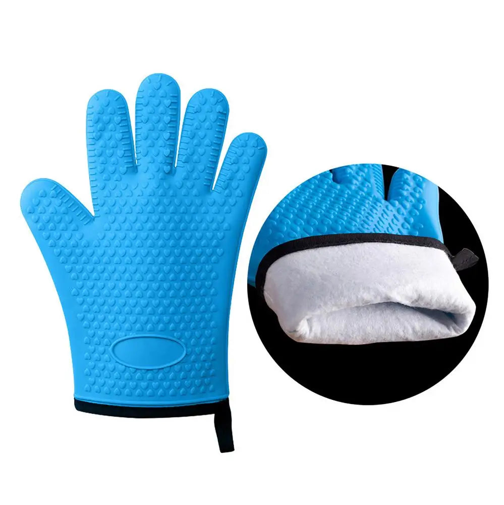 Silicone Heat-Resistant Baking Gloves for Kitchen or BBQ