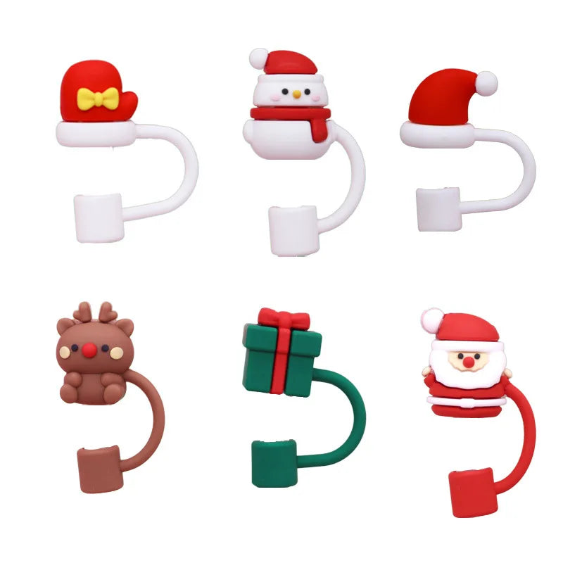 Christmas-themed Straw Cover Caps for Stanley Cups