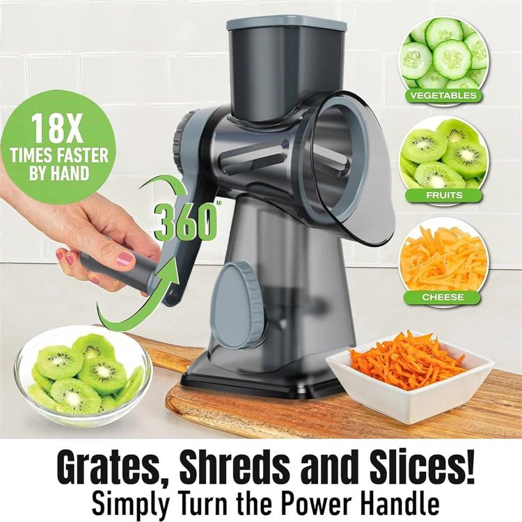 3 in 1 Rotary Cheese Grater & Vegetable Slicer/ Shredder