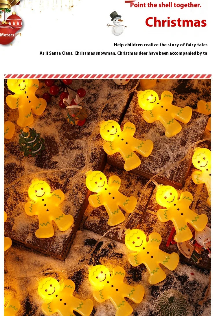 Gingerbread Man USB Powered LED String Lights