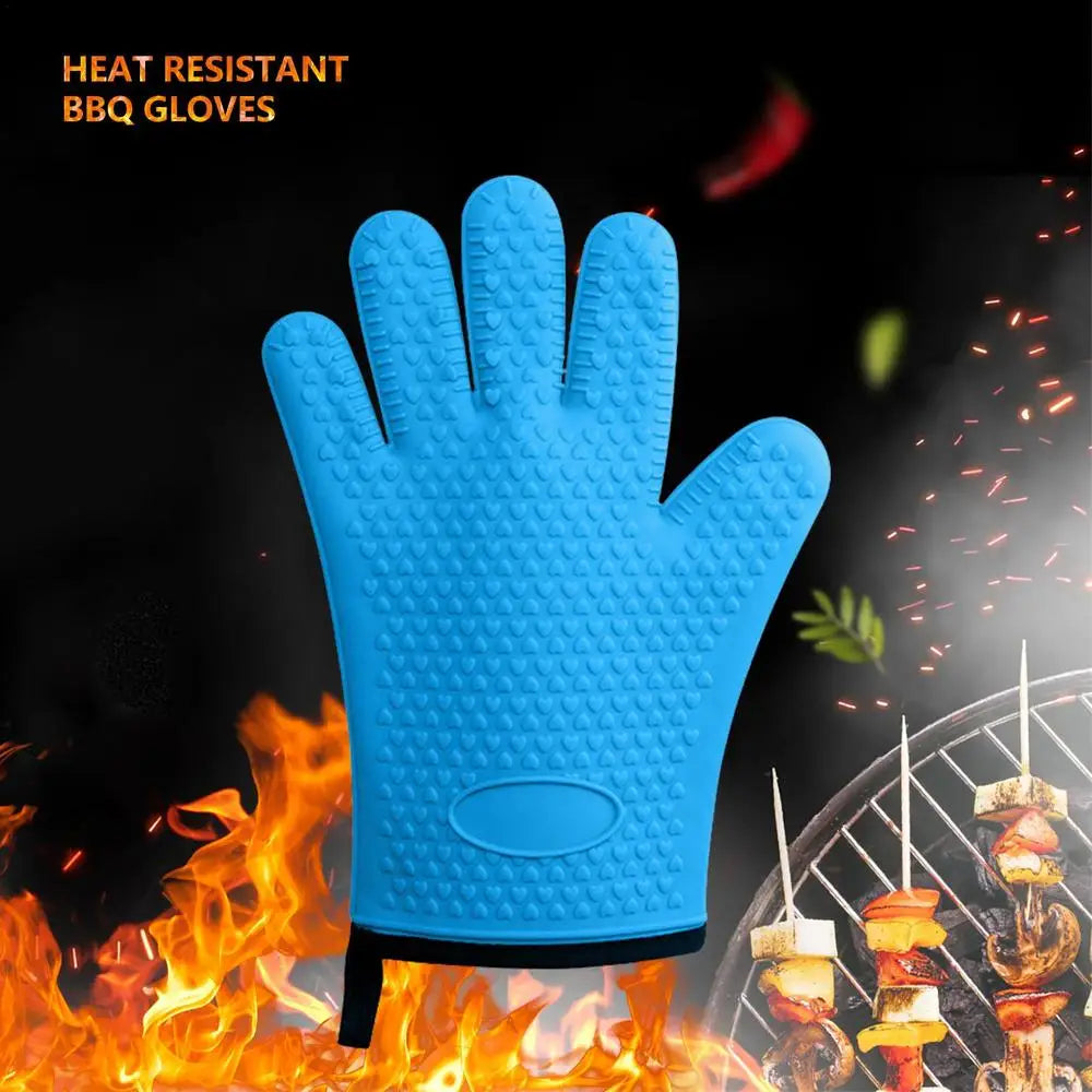 Silicone Heat-Resistant Baking Gloves for Kitchen or BBQ