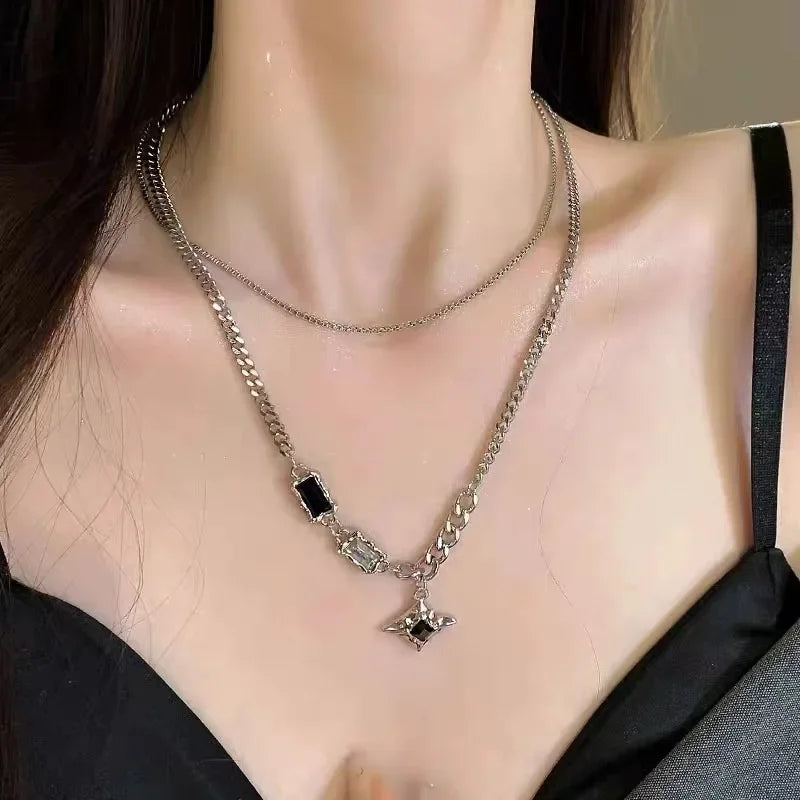 Black Star Charm Necklace