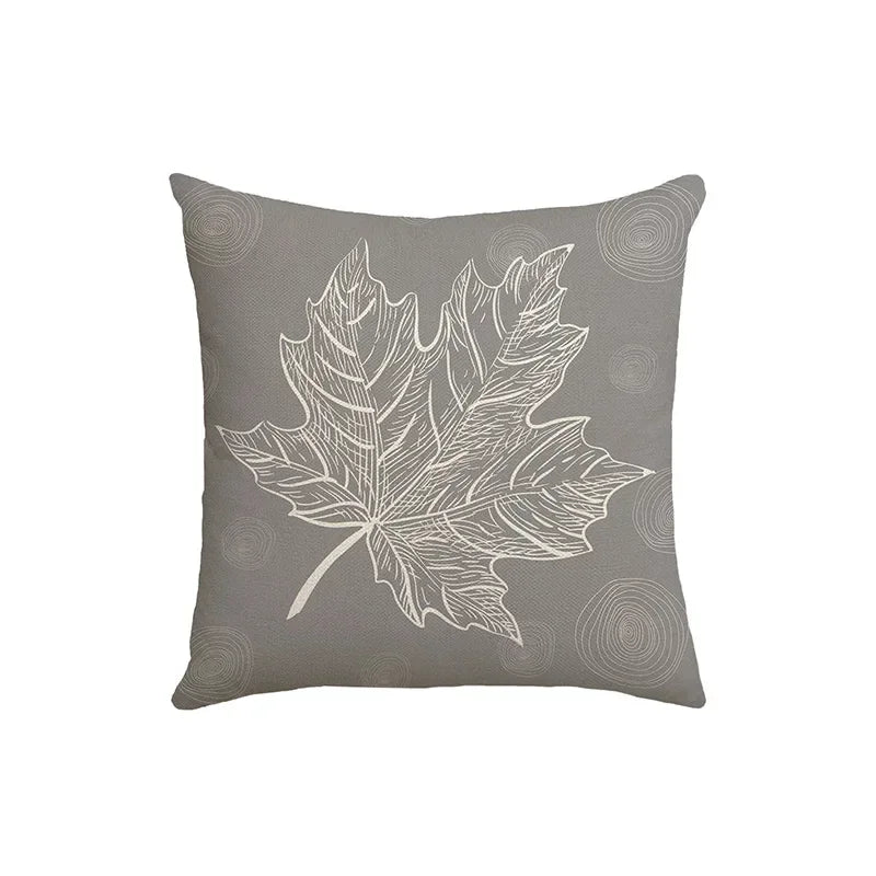 Grey Pumpkin Harvest Pillow Cover