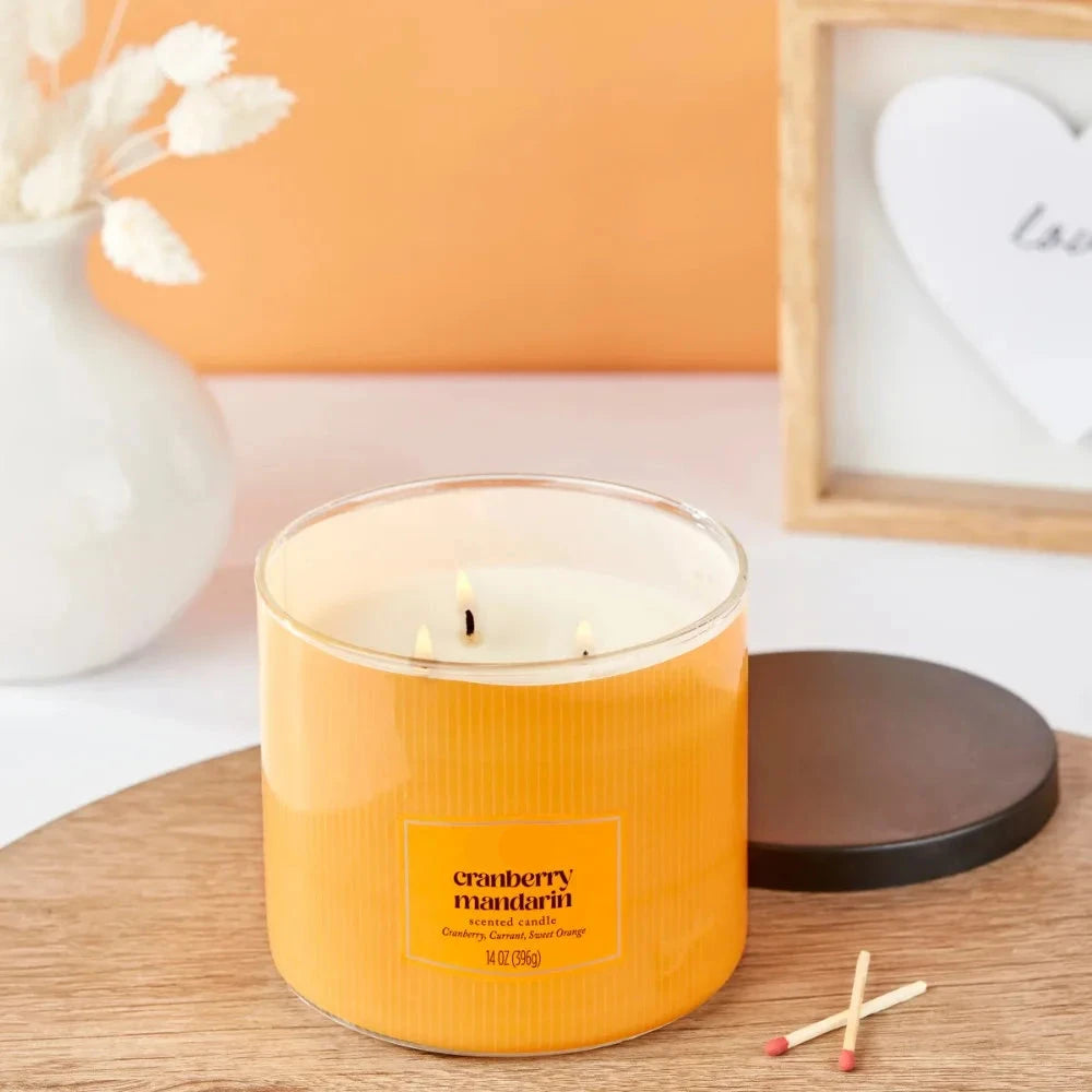 3-Wick Cranberry Scented Candle